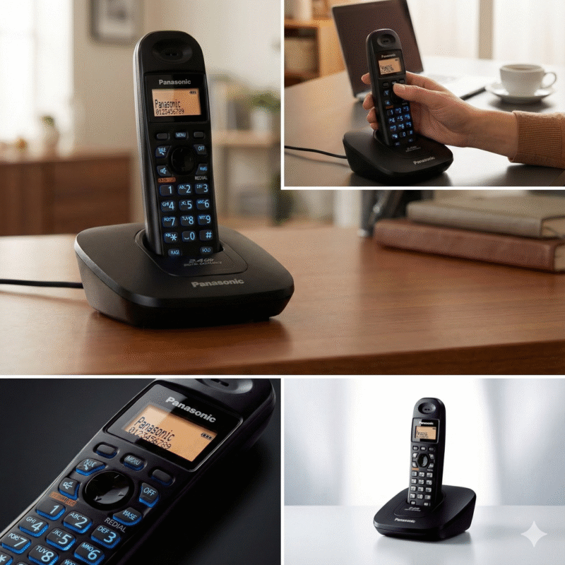 Panasonic KX-TG3611SXB Cordless Landline Phone (Black)