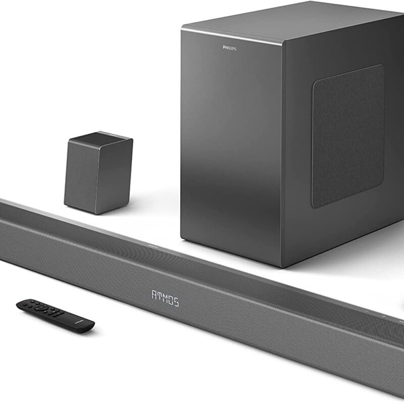 Philips TAB8967 5.1.2 Channel Dolby Atmos Soundbar, 780W with Rear Speake